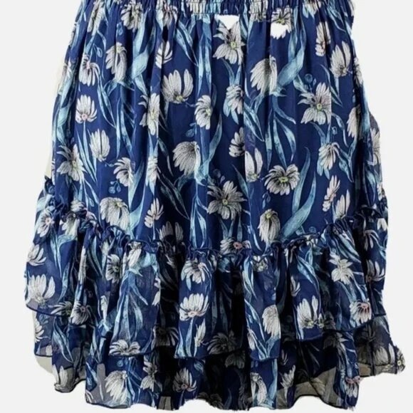 Foxiedox Women's Sleeveless Ruffle Blue Floral Print Dress Size S NWT $135.70 - Picture 8 of 11